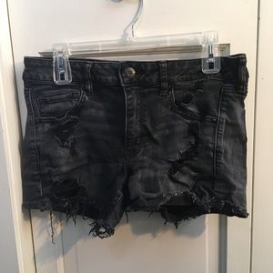 Black ripped festival shorts